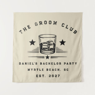 Personalized Whiskey Themed Weekend Bachelor Party Tapestry