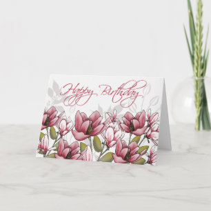 Personalized Whispering Magnolia Birthday Card