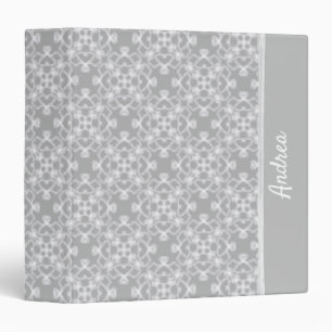 Personalized white and grey pattern binder