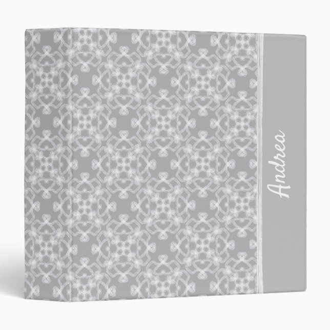 Personalized white and grey pattern binder (Front/Spine)