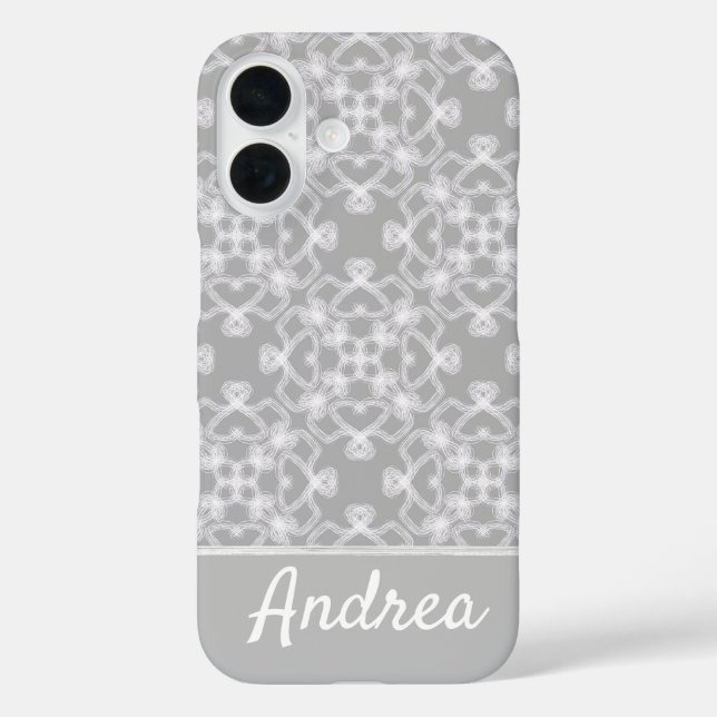 Personalized white and grey pattern Case-Mate iPhone case (Back)
