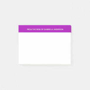 Personalized White and Purple Post-it Notes