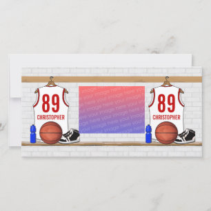 Personalized White and Red Basketball Jersey