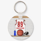 Personalized White and Red Basketball Jersey