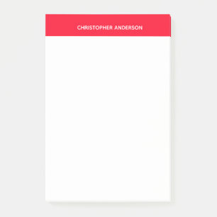 Personalized White and Red Post-it Notes