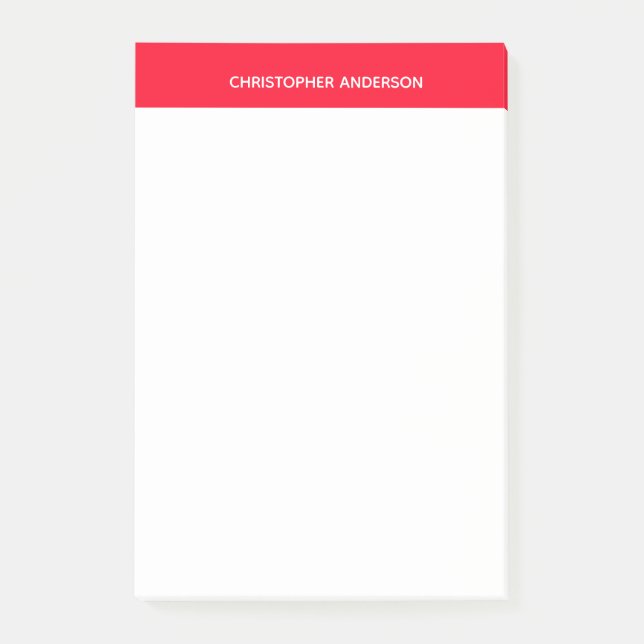 Personalized White and Red Post-it Notes (Front)