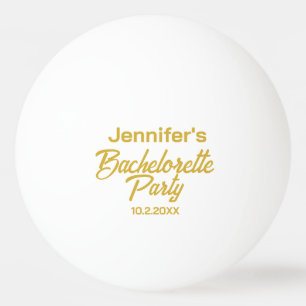 Personalized White Bachelorette Party Ping Pong Ball