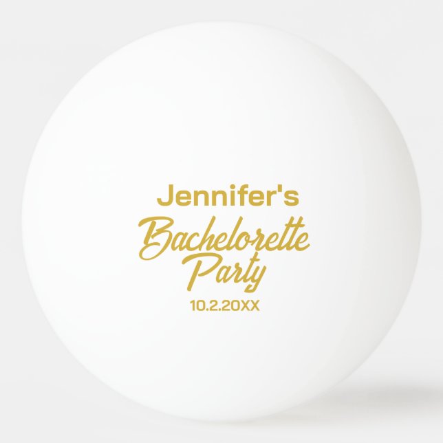 Personalized White Bachelorette Party  Ping Pong Ball (Front)