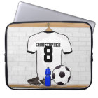 Personalized White Black Football Soccer Jersey