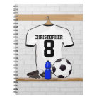 Personalized White Black Football Soccer Jersey