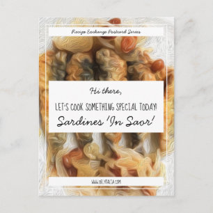 Personalized White Black Script Recipe Exchange Postcard