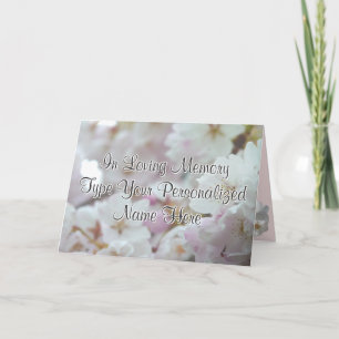 Personalized White Blossom Card Memorial Card