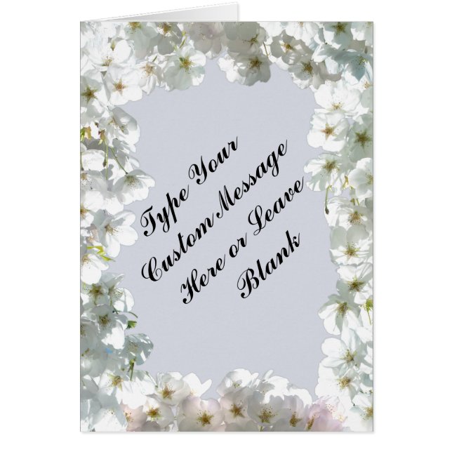 Personalized White Blossom Card Pink Flowers Card (Front)