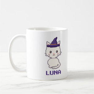 Personalized White Cat Halloween Mug