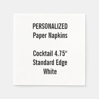 Personalized White Cocktail Paper Napkins
