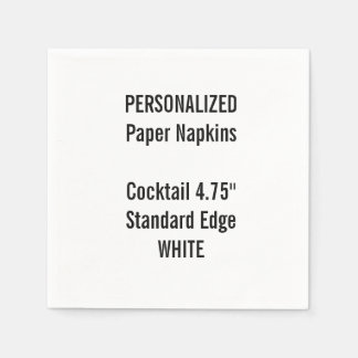 Personalized WHITE Cocktail Paper Napkins