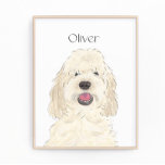 Personalized White Cream Doodle Dog Art Photo Print<br><div class="desc">I am in love with this beautifully detailed watercolor illustration of a white or cream doodle dog! Personalize these art prints with your name or monogram to compliment your decor and change fonts by selecting the "edit using design tool" option at personalization. Shop the rest of my collection for the...</div>
