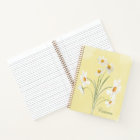 Personalized White Daisy Yellow Floral Watercolor