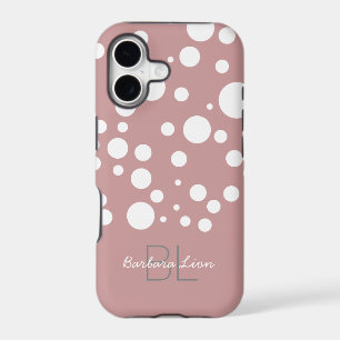 personalized white dots on pink