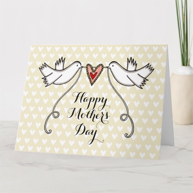 Personalized White Doves Mother's Day Card (Front)