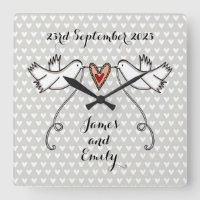Personalized White Doves Wedding Gift Acrylic Squa