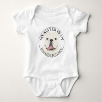 Personalized White English Bulldog Big Sister