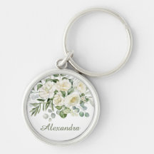 Personalized White Floral Bridesmaid Gift 