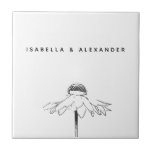 Personalized White Floral Line Anniversary Wedding Tile<br><div class="desc">Elegant and timeless, this personalized ceramic tile features a delicate hand-drawn botanical illustration paired with modern minimalist typography. Perfect as a decorative piece, wedding keepsake, or custom home accent, this tile makes a thoughtful gift for couples, newlyweds, or nature lovers who appreciate refined, contemporary design. Display it as a coaster,...</div>