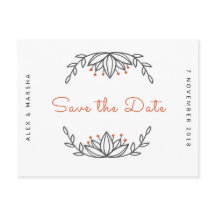 Personalized - White Foliage Save the Date
