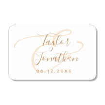 Personalized White & Gold Chic Minimal Wedding