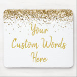 Personalized White Gold New Coworker Birthday Gift Mouse Pad<br><div class="desc">personalized birthday gift gaming gamer, custom anniversary present for her, elegant glitter new job coworker, grad graduation sparkle chic sparkly, twinkle sweet 16 quinceanera 15th, white and gold mousepad mouse pad, boss secretary assistant nurse teacher, Christmas wife mom girlfriend mum, work desk accessories supplies rectangle, computer home office decor name...</div>