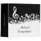 Personalized White Jumbled Musical Notes on Black
