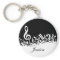 Personalized White Jumbled Musical Notes on Black