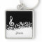 Personalized White Jumbled Musical Notes on Black