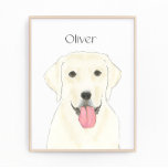 Personalized White Labrador Art Photo Print<br><div class="desc">I am in love with this beautifully detailed watercolor illustration of a white lab or labrador! Personalize these art prints with your name or monogram to compliment your decor and change fonts by selecting the "edit using design tool" option at personalization. Shop the rest of my collection for the sweetest...</div>