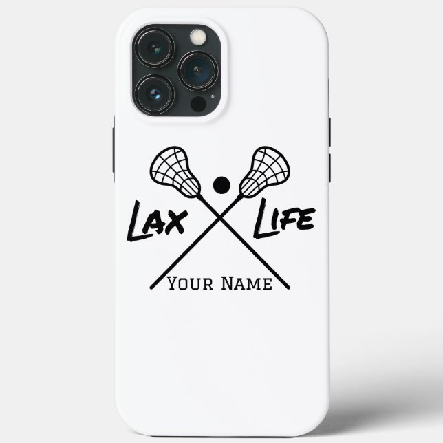 Personalized White LAX (Lacrosse) Life iPhone Case (Back)