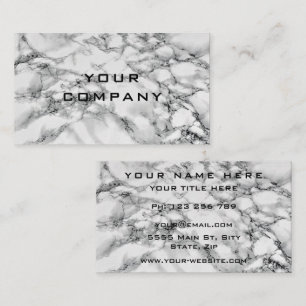 Personalized White Marble Business Card Template