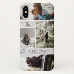 Personalized White Marble Custom 4 Photo Collage Case-Mate iPhone Case<br><div class="desc">Personalized White Marble Custom 4 Photo Collage with Monogram Initial Letter & name, or custom text. Makes a modern an stylish gift for family members, moms, dads, grandparents, and more. A gift they will cherish with your thoughtful photographs of kids, family, or pets! Personalized phone or wallet case! ~ Check...</div>