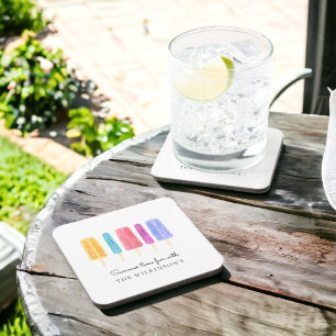 personalized white modern simple coaster