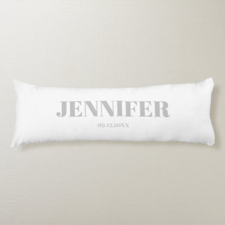 Personalized white Name Body Pillow