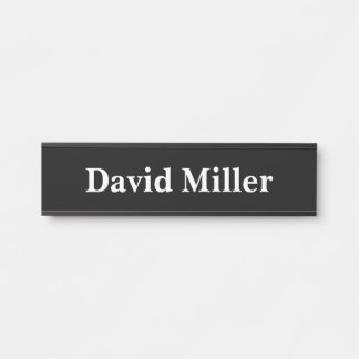 Personalized White on Black Door Sign