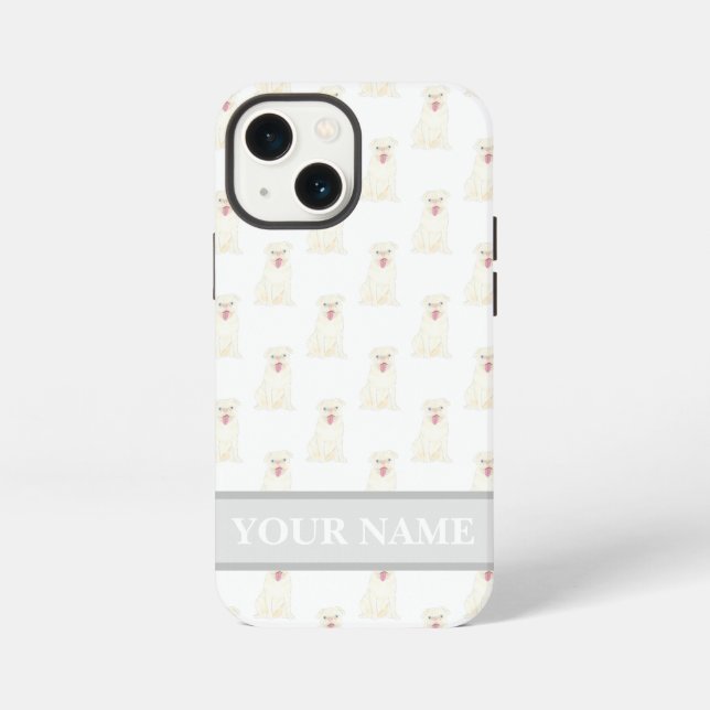 Personalized White Pug Dog  iPhone Case (Back)