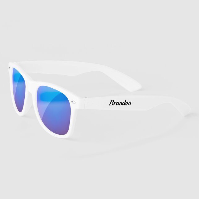 Personalized  White purple lense Sunglasses (Left)