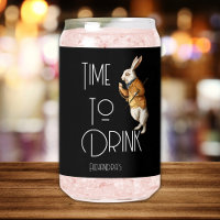 Personalized  White Rabbit Time To Drink