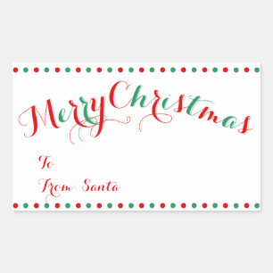 Personalized White Rectangle Christmas Gift Tags
