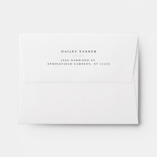 Personalized White Return Address Back Flap  Envelope