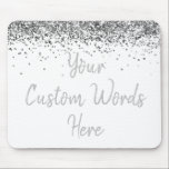 Personalized White Silver Assistant Birthday Gift Mouse Pad<br><div class="desc">personalized birthday gift gaming gamer, custom anniversary present for her, elegant glitter new job coworker, grad graduation sparkle chic sparkly, twinkle sweet 16 quinceanera 15th, white and silver mousepad mouse pad, boss secretary assistant nurse teacher, Christmas wife mom girlfriend mum, work desk accessories supplies rectangle, computer home office decor name...</div>