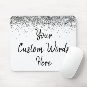 Personalized White Silver Secretary Birthday Gift Mouse Pad