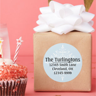 Personalized White Snowflake Return Address Label