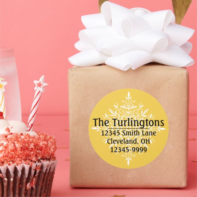 Personalized White Snowflake Return Address Label (Party)